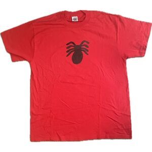 Marvel Comics Mens Large Spider Man T Shirt Red Black Logo Short Sleeve NWOT